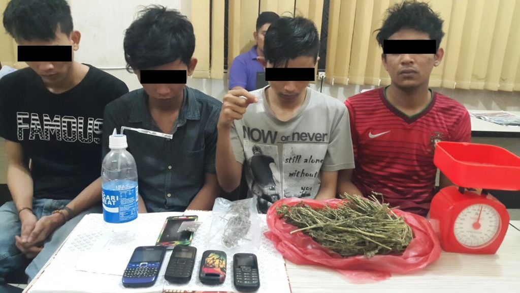 Sat Narkoba Polresta Pekanbaru Ringkus Empat Mahasiswa Pengedar Narkoba