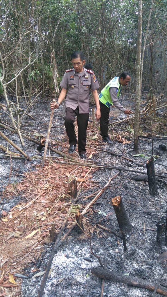 Dengan Alat Seadanya, Tim Gabungan Berhasil Padamkan Api Yang Menyala Di Lahan Kosong