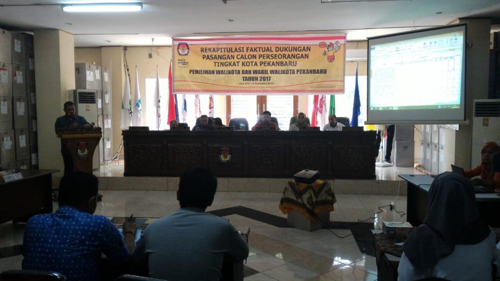 KPU Kota Pekanbaru Laksanakan Rekapitulasi Faktual Dukungan Pasangan Calon Perseorangan