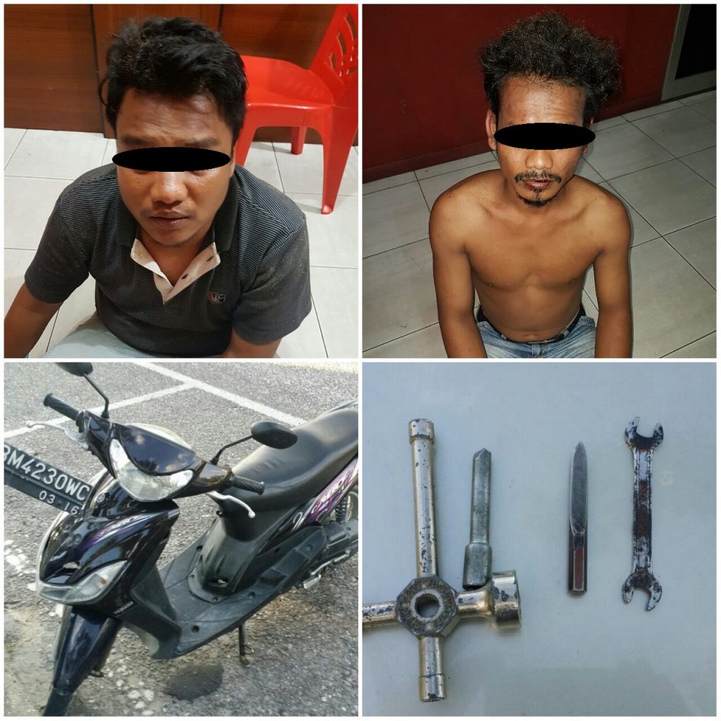 Tim Opsnal Polresta Pekanbaru Ringkus Dua Orang Pelaku Curanmor