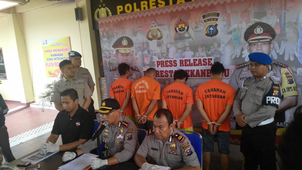 Polresta Pekanbaru Ekspos Empat Pelaku Pembunuhan Ardhie Sopir Go Car Yang Hilang