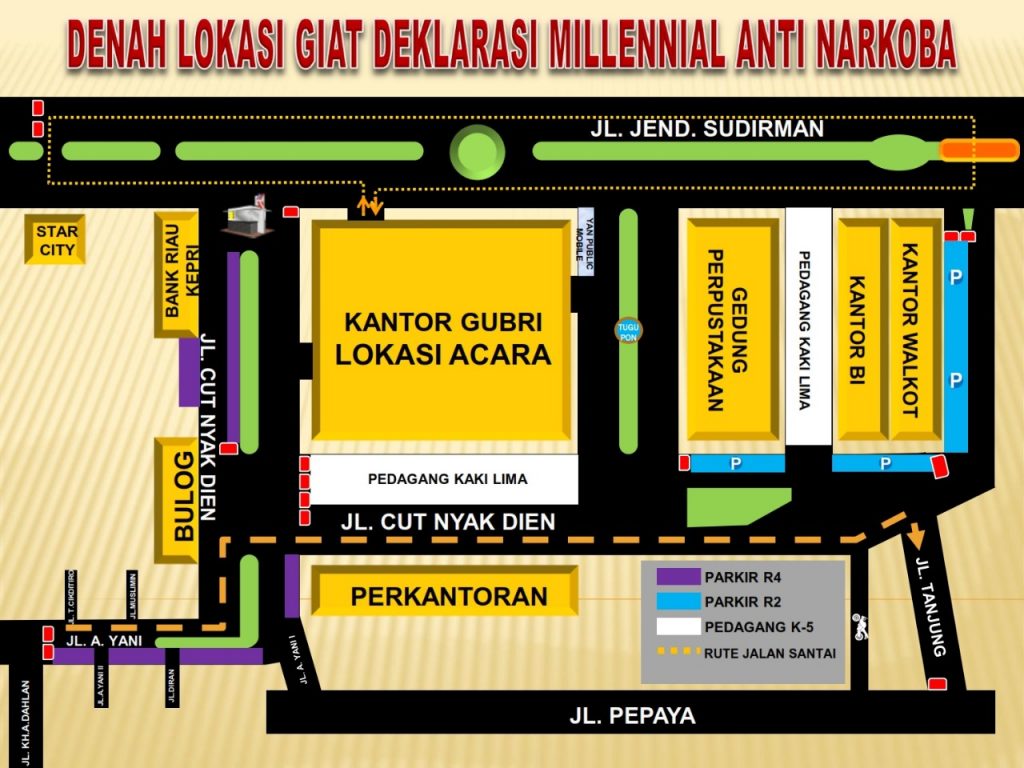 Pengalihan Arus Lalin Deklarasi Millennial Anti Narkoba