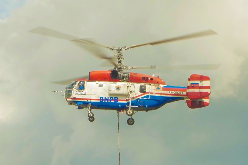 Helikopter Water Bombing Tiba di Riau, Besok Langsung ‘Gass’ Padamkam Karhutla di Rohil