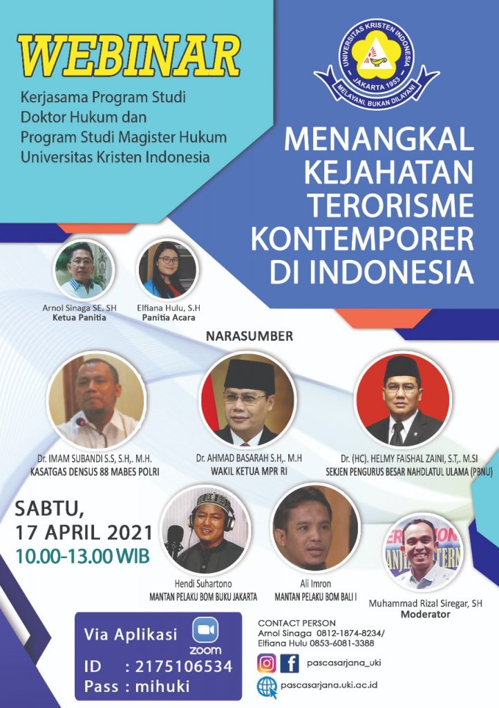 Arnol Sinaga Lewat Webinar ‘Menangkal Kejahatan Terorisme Kontemporer di Indonesia,’ Kita Gali Rentetan Kejadian Bom Bunuh Diri