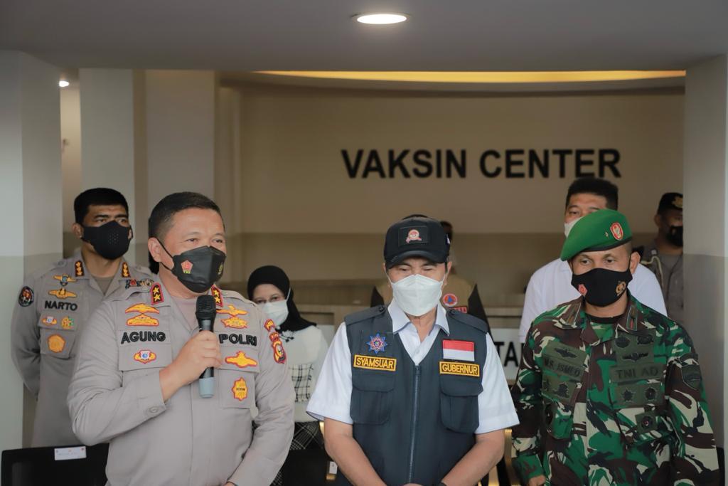 Serentak Dibuka Presiden Secara Virtual, Vaksinasi Massal Hari Bhayangkara Polda Riau Targetkan 30.366