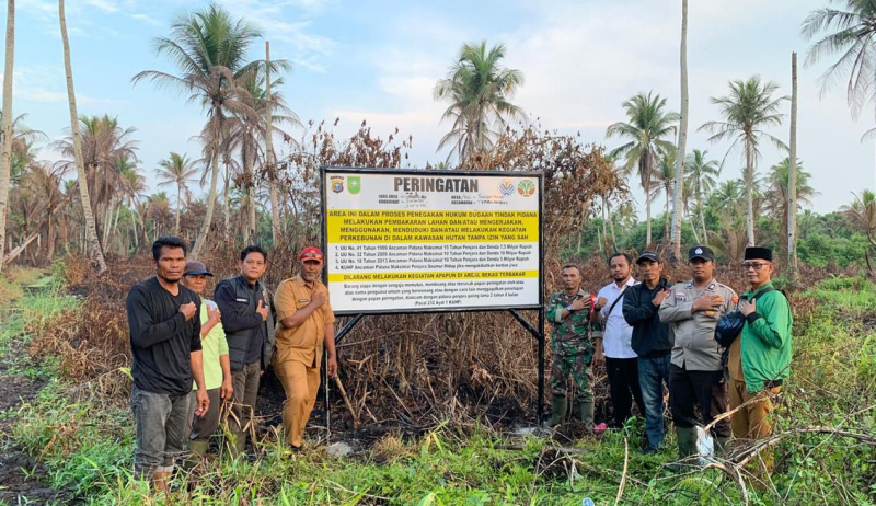 Polda Riau Awasi Area Bekas Kebakaran Hutan dan Lahan