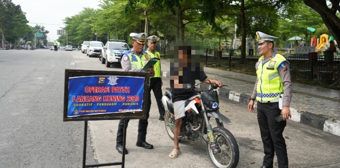 Hari Kedua Operasi Patuh Lancang Kuning 2026, Pelanggar Lalu Lintas Dilakukan Penindakan